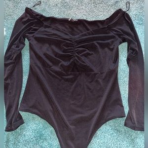Black express thong body suit